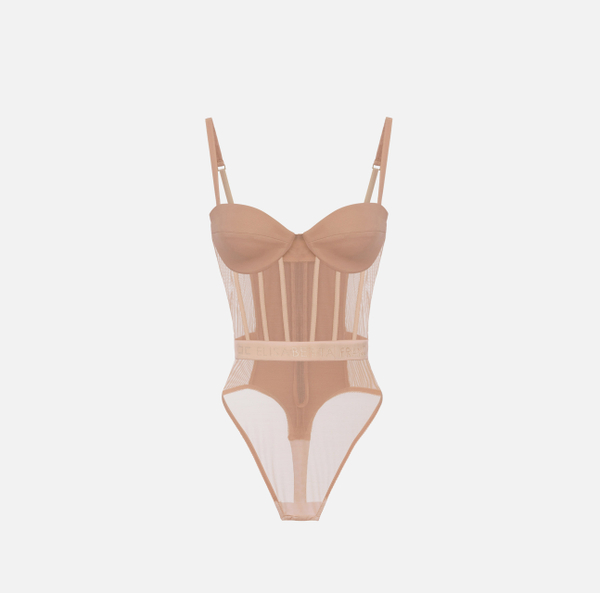 elisabetta franchi Body en crêpe et tulle