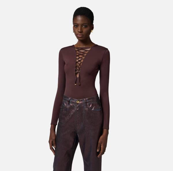 Elisabetta Franchi Body En Jersey Avec Lacets