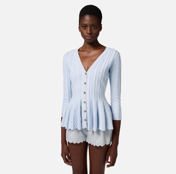Elisabetta Franchi Cardigan En Tricot Plissé