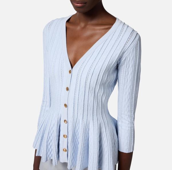 Elisabetta Franchi Cardigan En Tricot Plissé