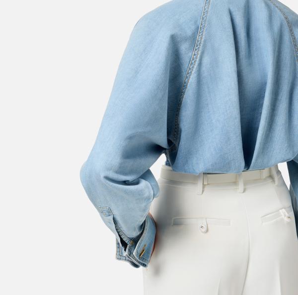 Elisabetta Franchi Chemise En Denim Avec Basque