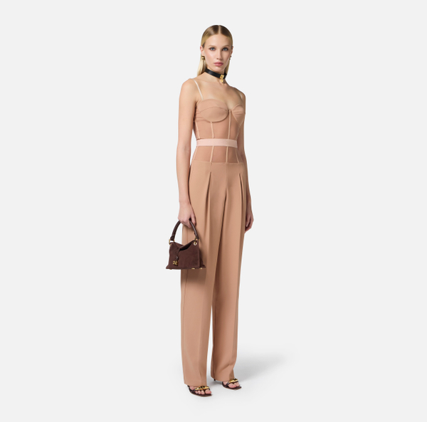 Elisabetta Franchi Combinaison En Crêpe Et Tulle