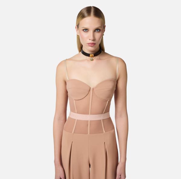 Elisabetta Franchi Combinaison En Crêpe Et Tulle