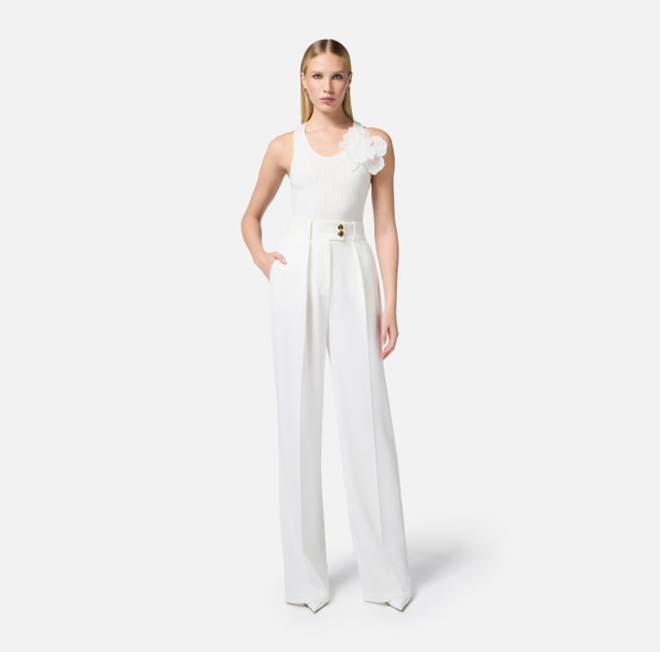 Elisabetta Franchi Débardeur Côtelé Avec Fleur