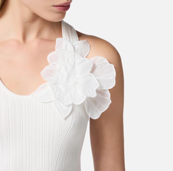 Elisabetta Franchi Débardeur Côtelé Avec Fleur