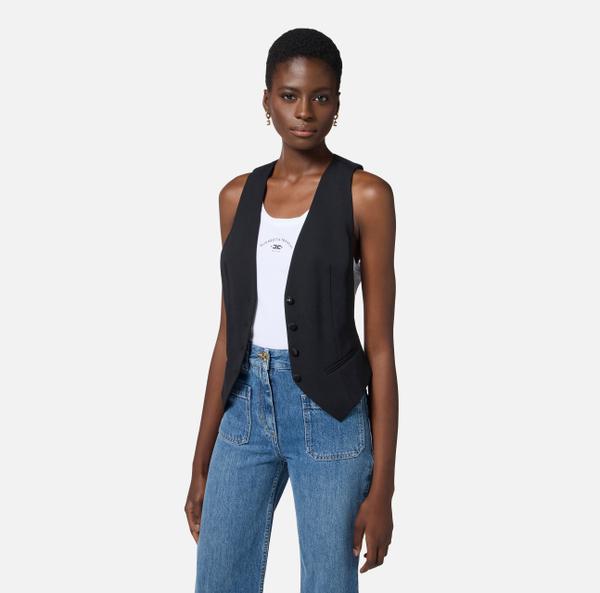 Elisabetta Franchi Gilet En Laine Froide Légère