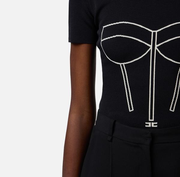 Elisabetta Franchi Haut Avec Motif Corset