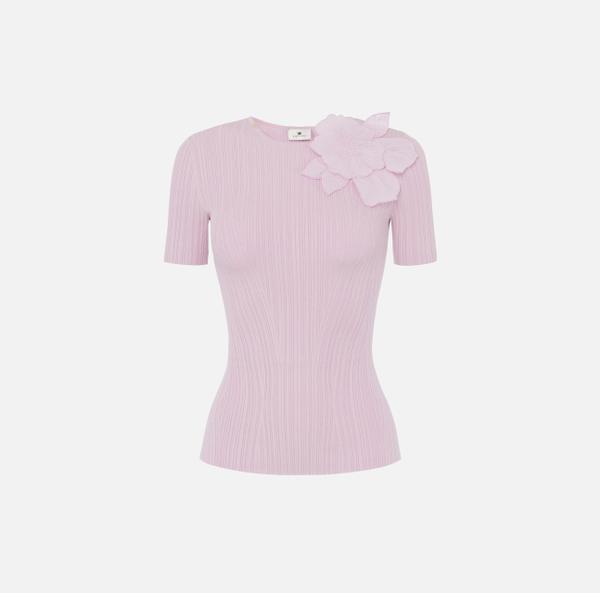 elisabetta franchi Haut côtelé avec fleur