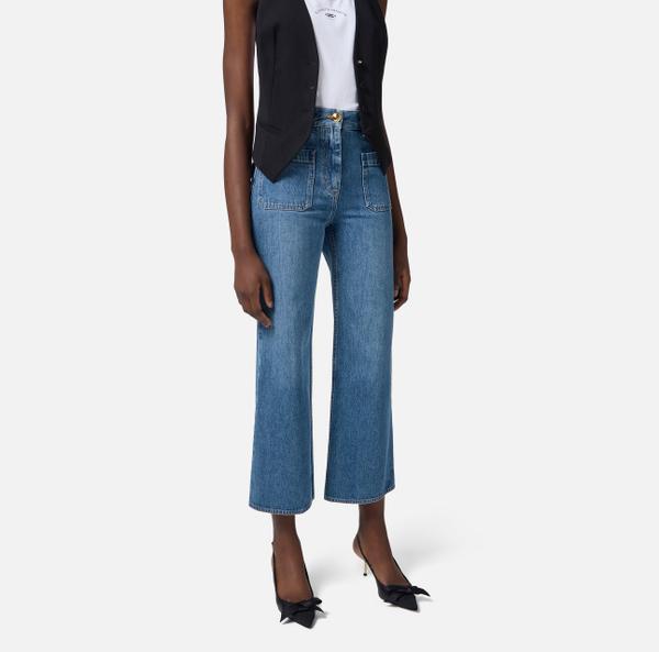 Elisabetta Franchi Jean Court Avec Poches Plaquées