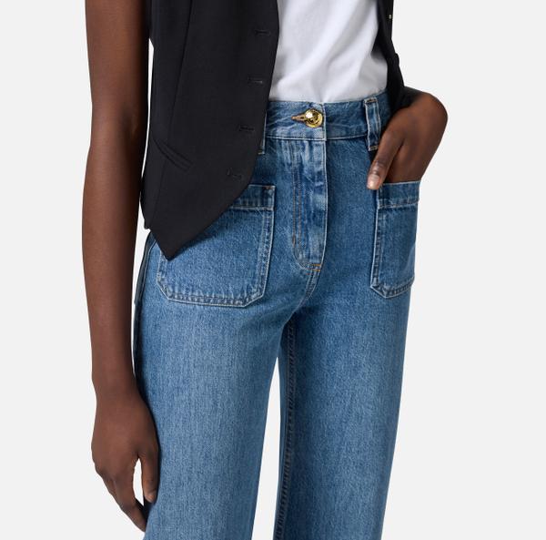 Elisabetta Franchi Jean Court Avec Poches Plaquées