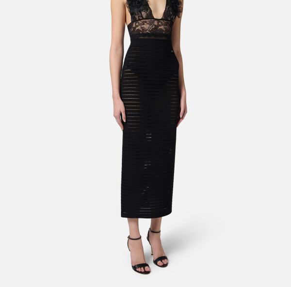 Elisabetta Franchi Jupe En Tricot Perforé