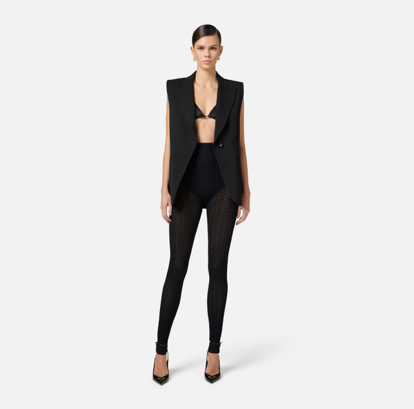 Elisabetta Franchi Leggings En Point Dentelle