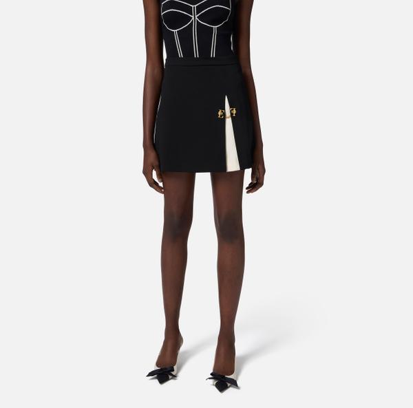 Elisabetta Franchi Mini-jupe En Crêpe Bicolore