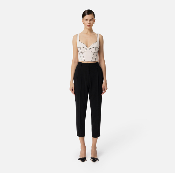 Elisabetta Franchi Pantalon En Crêpe Avec Pinces