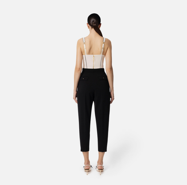 Elisabetta Franchi Pantalon En Crêpe Avec Pinces