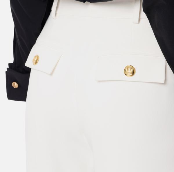 Elisabetta Franchi Pantalon En Crêpe Avec Plis