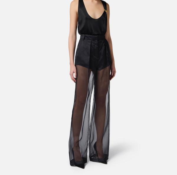 Elisabetta Franchi Pantalon En Organdi Et Satin