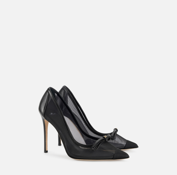 Elisabetta Franchi Pompes En Cuir Nappa Et Filet