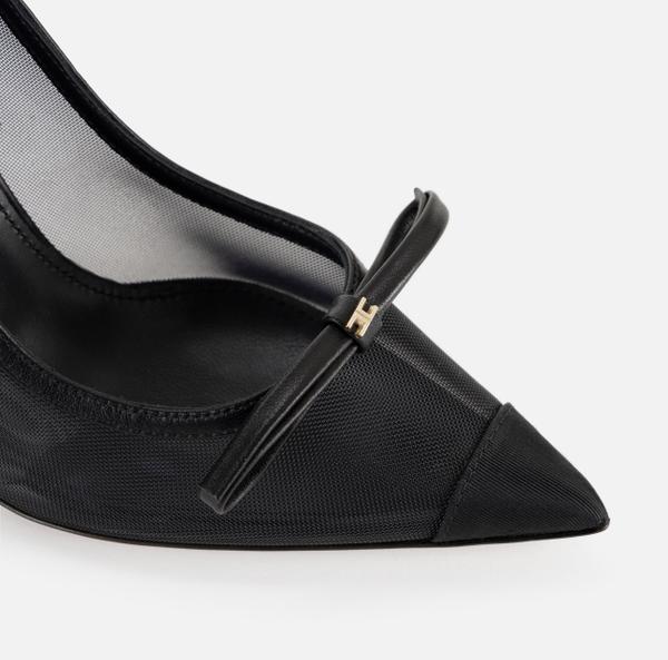 Elisabetta Franchi Pompes En Cuir Nappa Et Filet