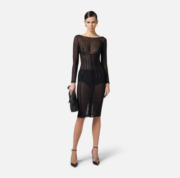 Elisabetta Franchi Robe Bustier En Tulle