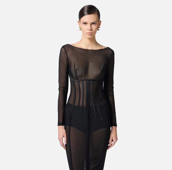 Elisabetta Franchi Robe Bustier En Tulle