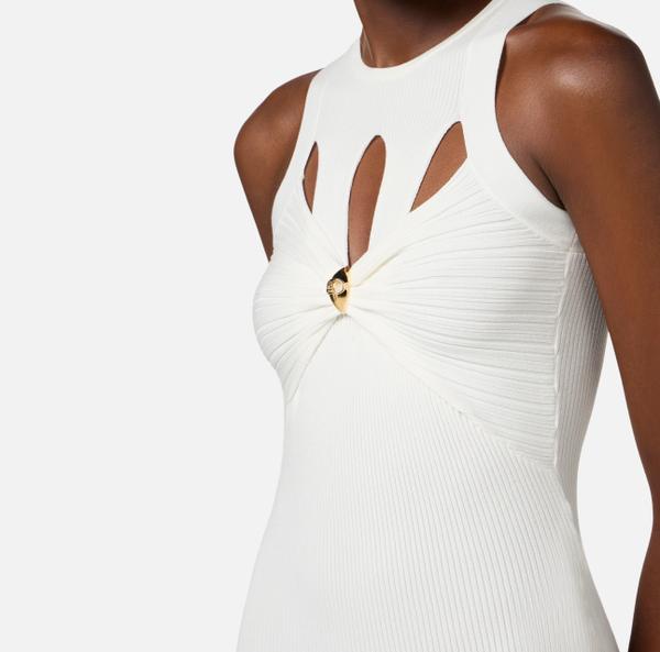 Elisabetta Franchi Robe Côtelée Avec Découpes