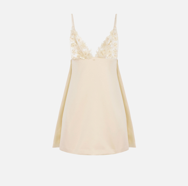 elisabetta franchi Robe en duchesse avec fleurs 3D