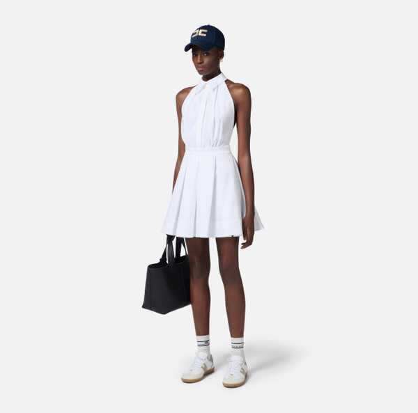 Elisabetta Franchi Robe En Gabardine De Coton