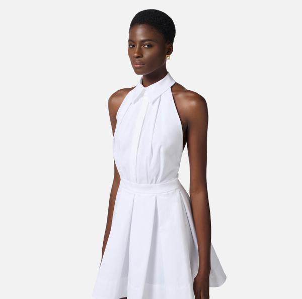 Elisabetta Franchi Robe En Gabardine De Coton