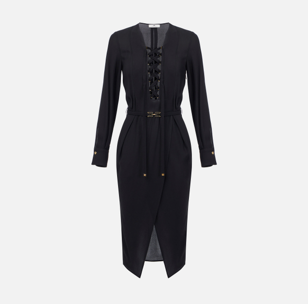 elisabetta franchi Robe en georgette avec lacets