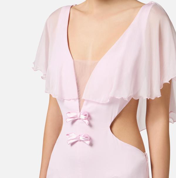 Elisabetta Franchi Robe En Georgette Avec Pèlerine