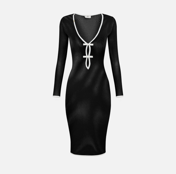 elisabetta franchi Robe en point filet avec nœuds