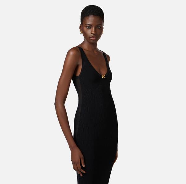 Elisabetta Franchi Robe En Tricot Avec Tulle