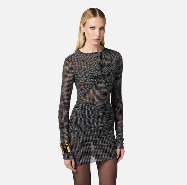 Elisabetta Franchi Robe En Tulle Avec Imprimé Pois