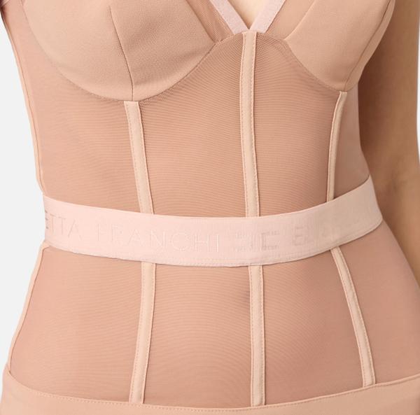 Elisabetta Franchi Robe Fourreau En Crêpe Et Tulle