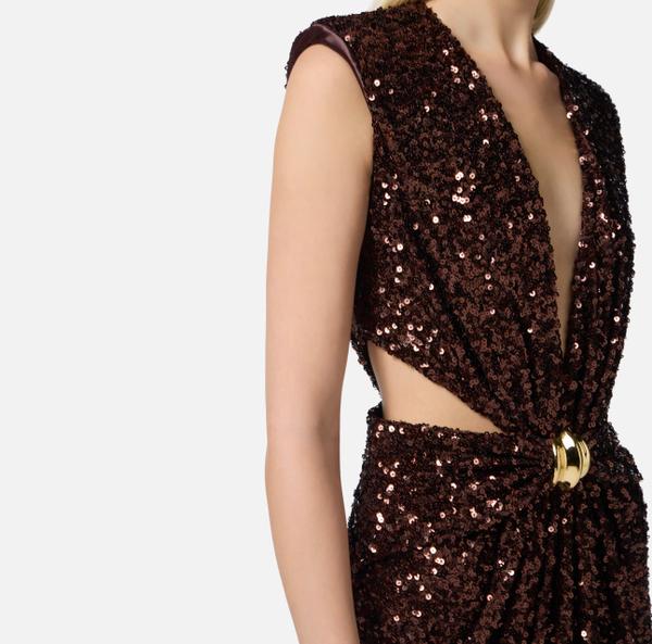 Elisabetta Franchi Robe Red Carpet En Sequins