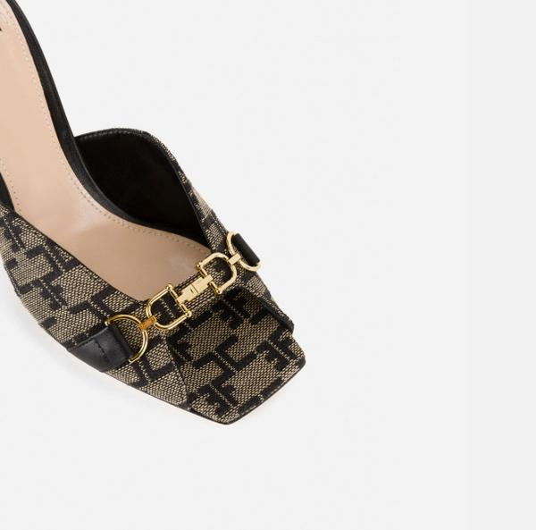 Elisabetta Franchi Sandale À Glissière Monogram