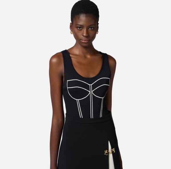 Elisabetta Franchi Top Avec Motif Corset