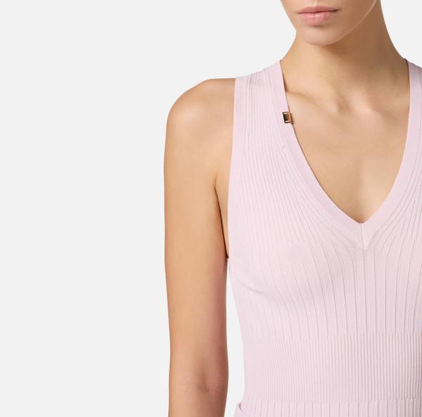 Elisabetta Franchi Top Côtelé Avec Décolleté En V