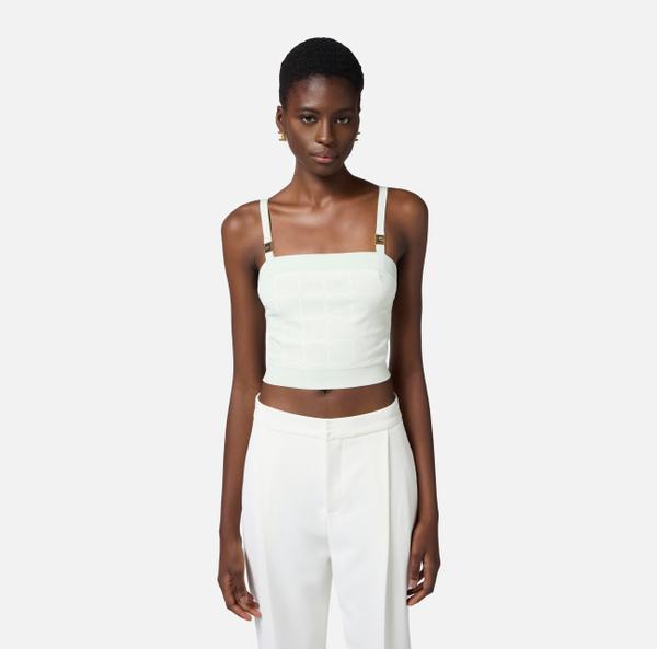 Elisabetta Franchi Top En Jacquard Avec Logo