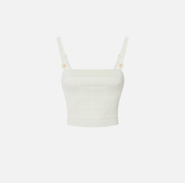 elisabetta franchi Top en jacquard avec logo