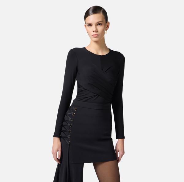 Elisabetta Franchi Top En Jersey Crêpe Avec Drapé