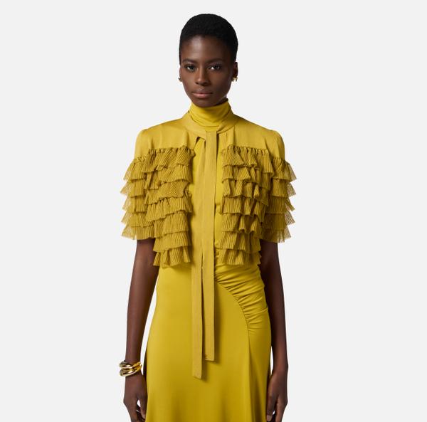 Elisabetta Franchi Top En Tricot Avec Ruches