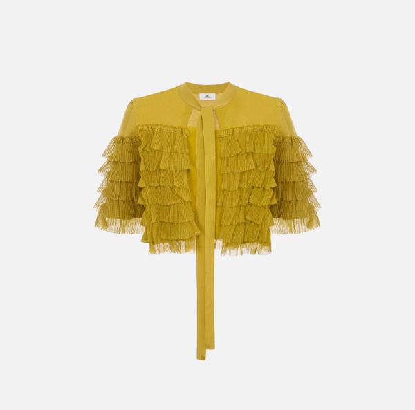 elisabetta franchi Top en tricot avec ruches