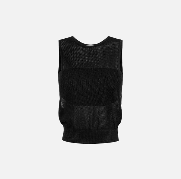 elisabetta franchi Top en tricot lurex avec bande