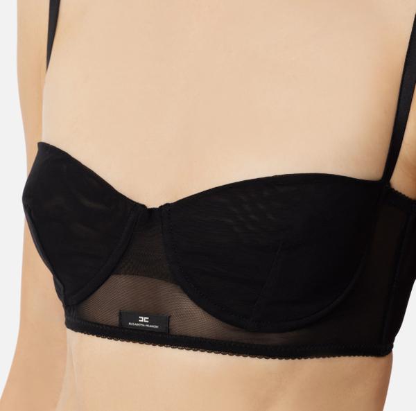 Elisabetta Franchi Top En Tulle Extensible