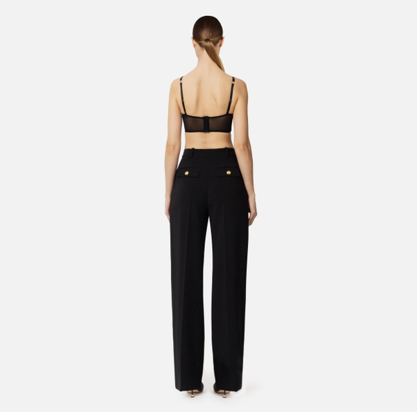 Elisabetta Franchi Top En Tulle Extensible