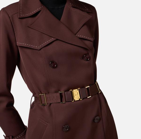 Elisabetta Franchi Trench En Coton Avec Surpiqûres