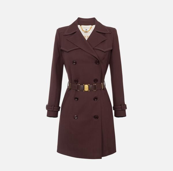 elisabetta franchi Trench en coton avec surpiqûres