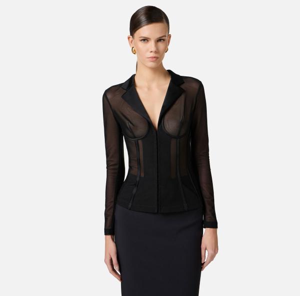 Elisabetta Franchi Veste Bustier En Tulle